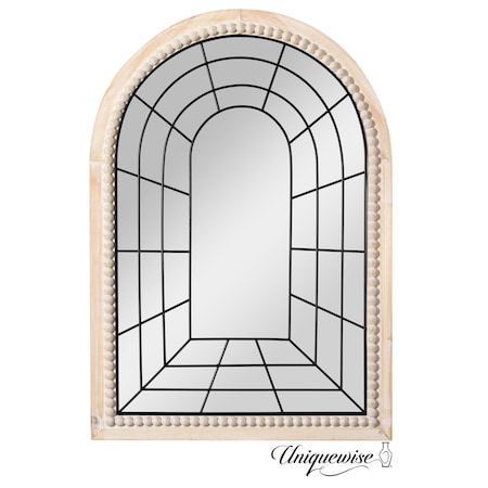 Uniquewise Arched Large 39.37 x 27.56 in Rustic Window Metal Mirror, Windowpane Shaped QI004670